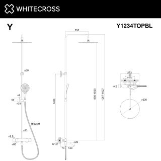 Душевая стойка термостатическая WHITECROSS Y Y1234TOPGM оружейная сталь